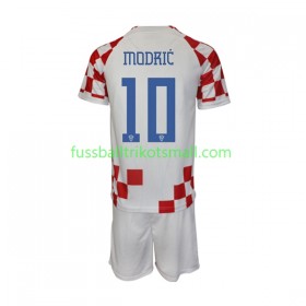 Fußballtrikots Kroatien Modrić 10 Kinder FIFA WM 2022 Kurzarm Heimtrikotsatz kaufen